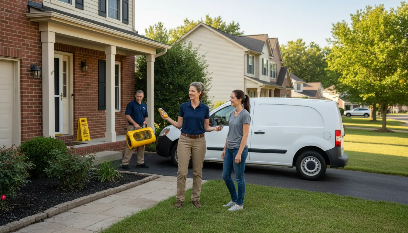 Residential water damage restoration in Pana, IL